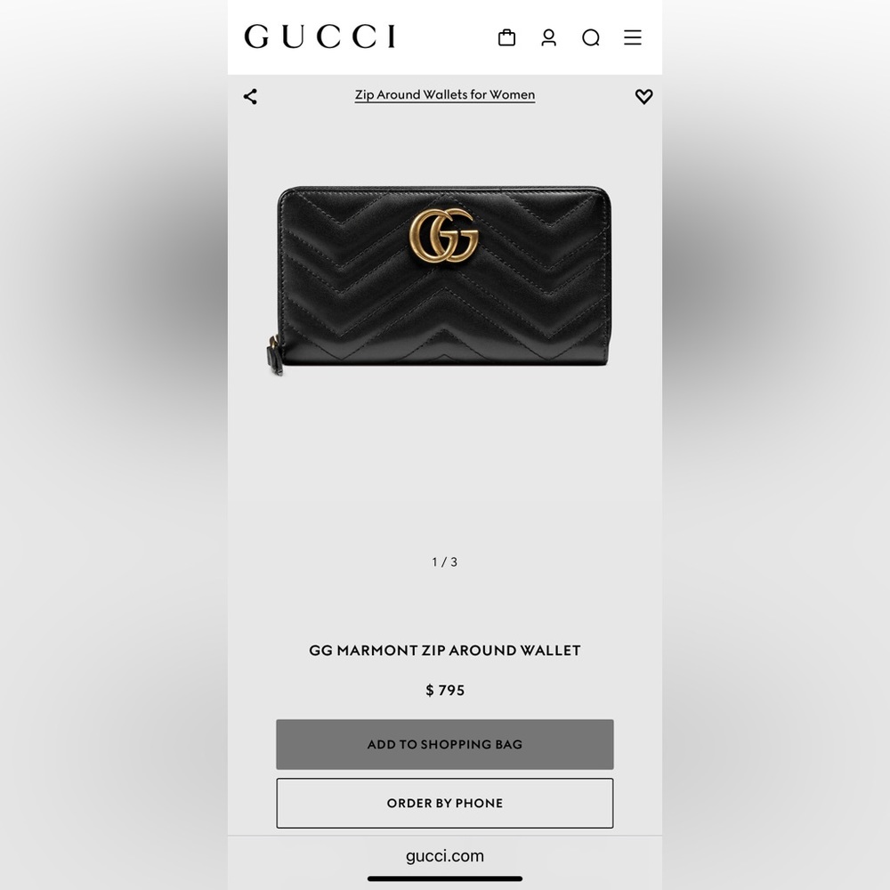 Gucci GG Marmont Zip Around Wallet - Picture 10 of 13